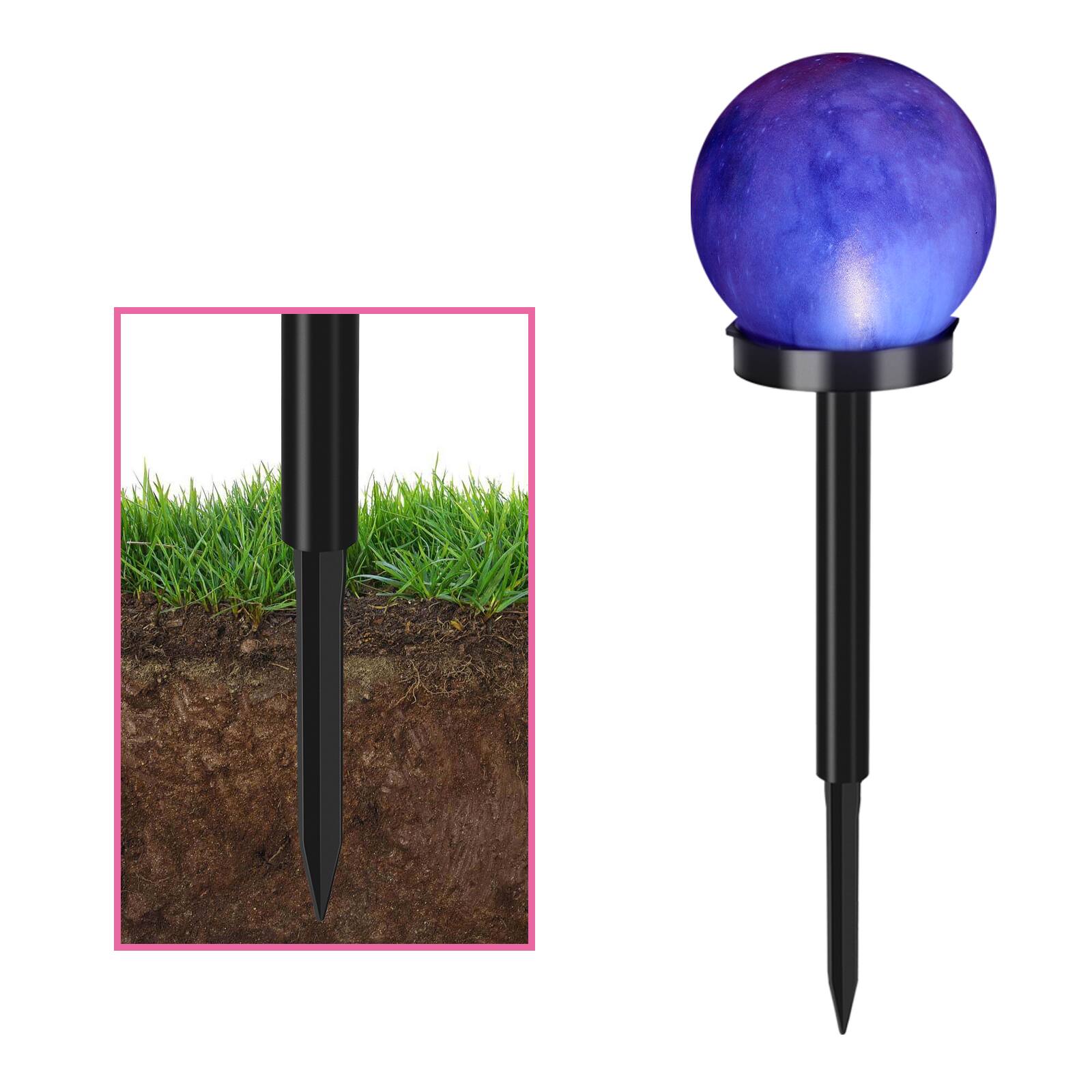 Alt View 1. Oumilen - 4-Pack Solar Colorful Globe Stake Lights 3.94In LED Outdoor Garden Ball Lights.