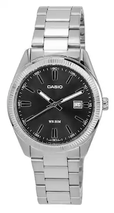 Casio - Standard Analog Stainless Steel Dial Quartz MTP-1302D-1A1 Men's Watch - Black