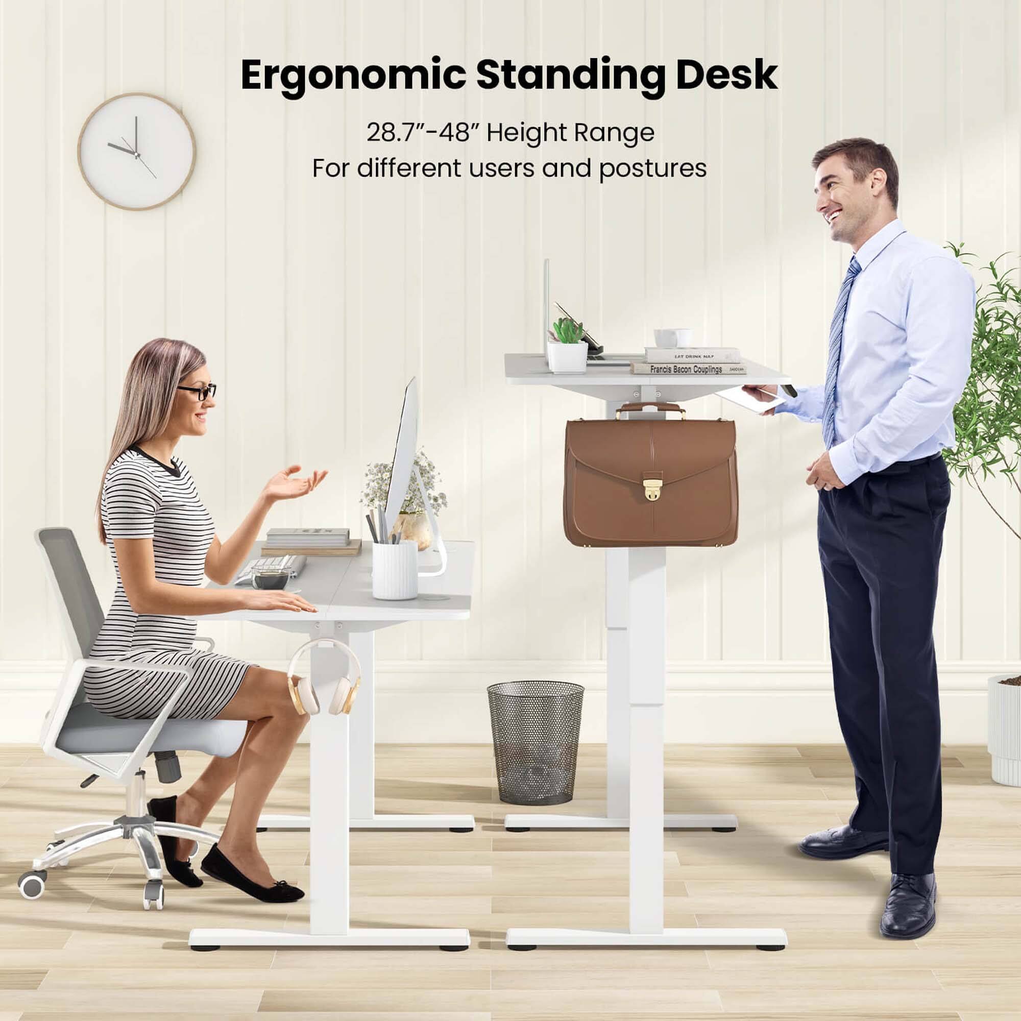 Ergonomic Standing Desk 28.7"-48" Height Range For different users and postures Faros Nae Coping.