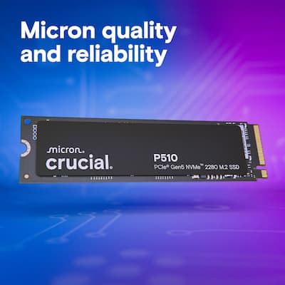 Crucial P510 1TB Internal SSD PCIe Gen 5 x4 NVMe M.2 for Laptop Crucial P510 1TB Internal SSD PCIe Gen 5 x4 NVMe M.2 for Laptop