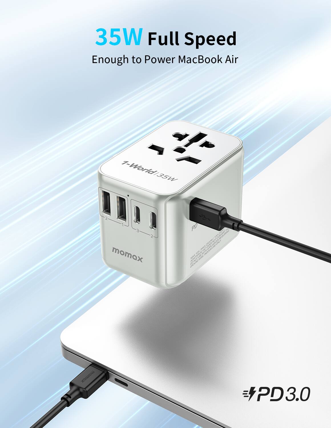 35W Full Speed Enough to Power MacBook Air 1-World! 35W 3 2 momax PD3.0