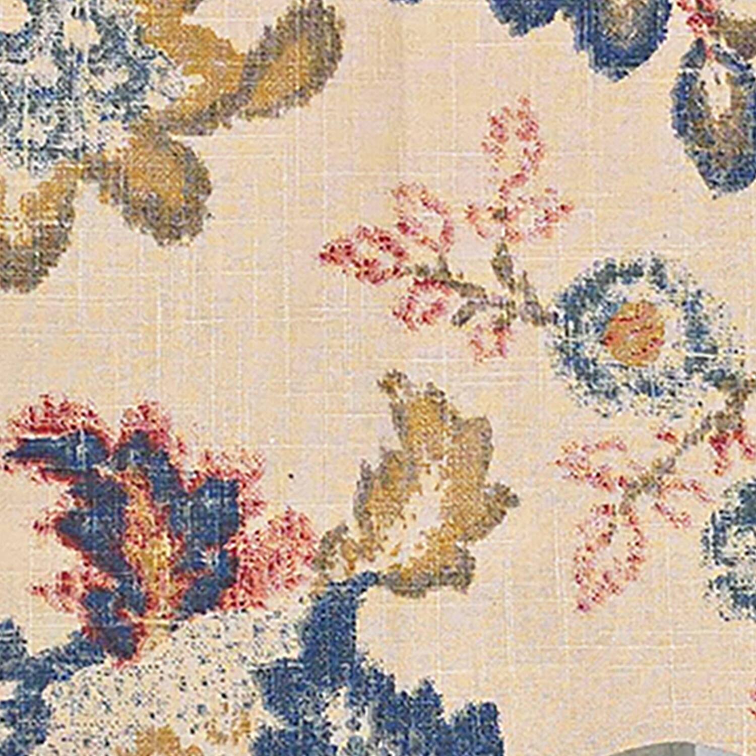 Left. RLF Home - RLF Home Silvia Regal 100% Cotton Rod Pocket Lined  Window Valance 50" x 17" Multi - Multi.