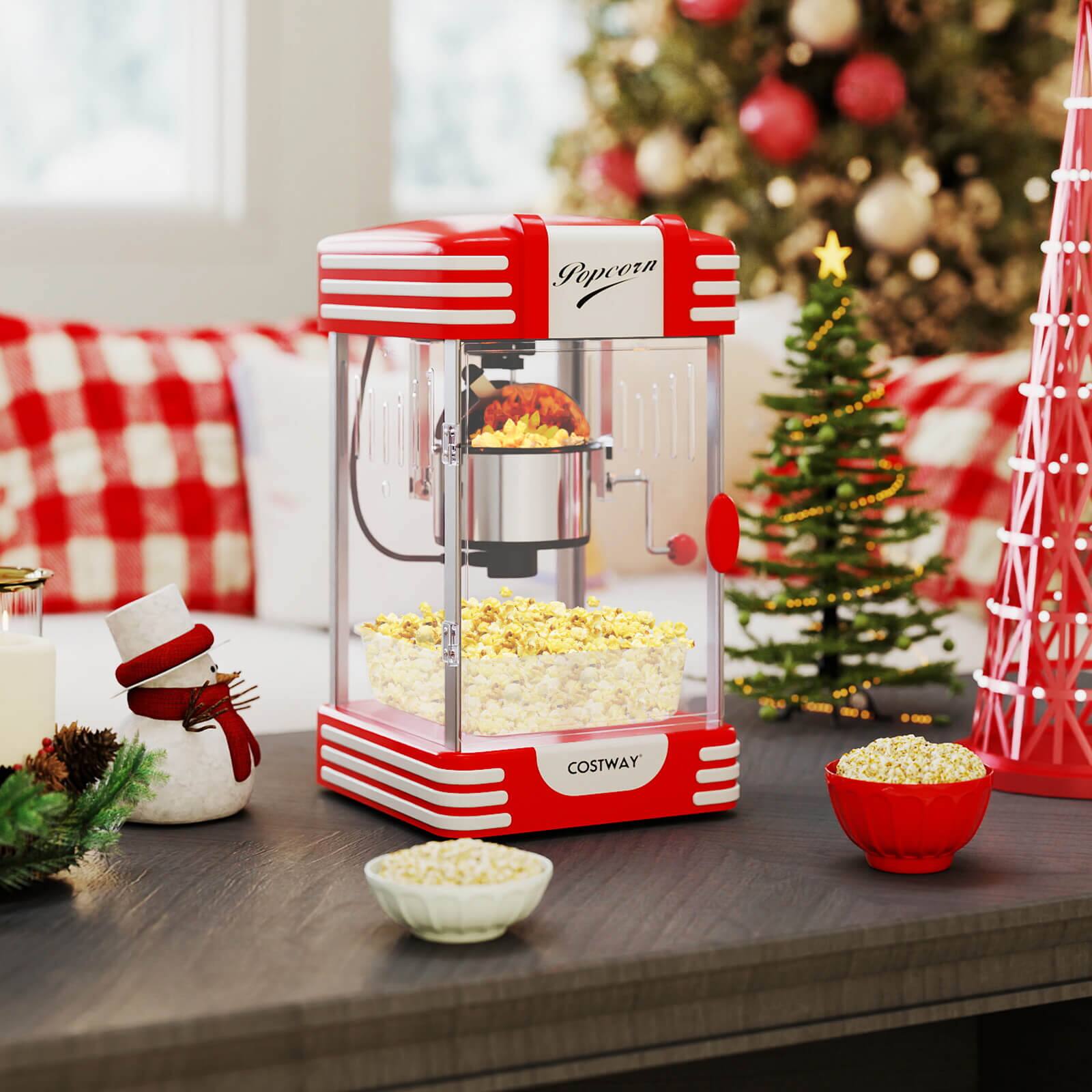 Alt View 1. Costway - Costway 3.5 Oz Popcorn Machine with Stainless Steel Kettle, Halogen Light, Kernel Oil Scoops - Red.
