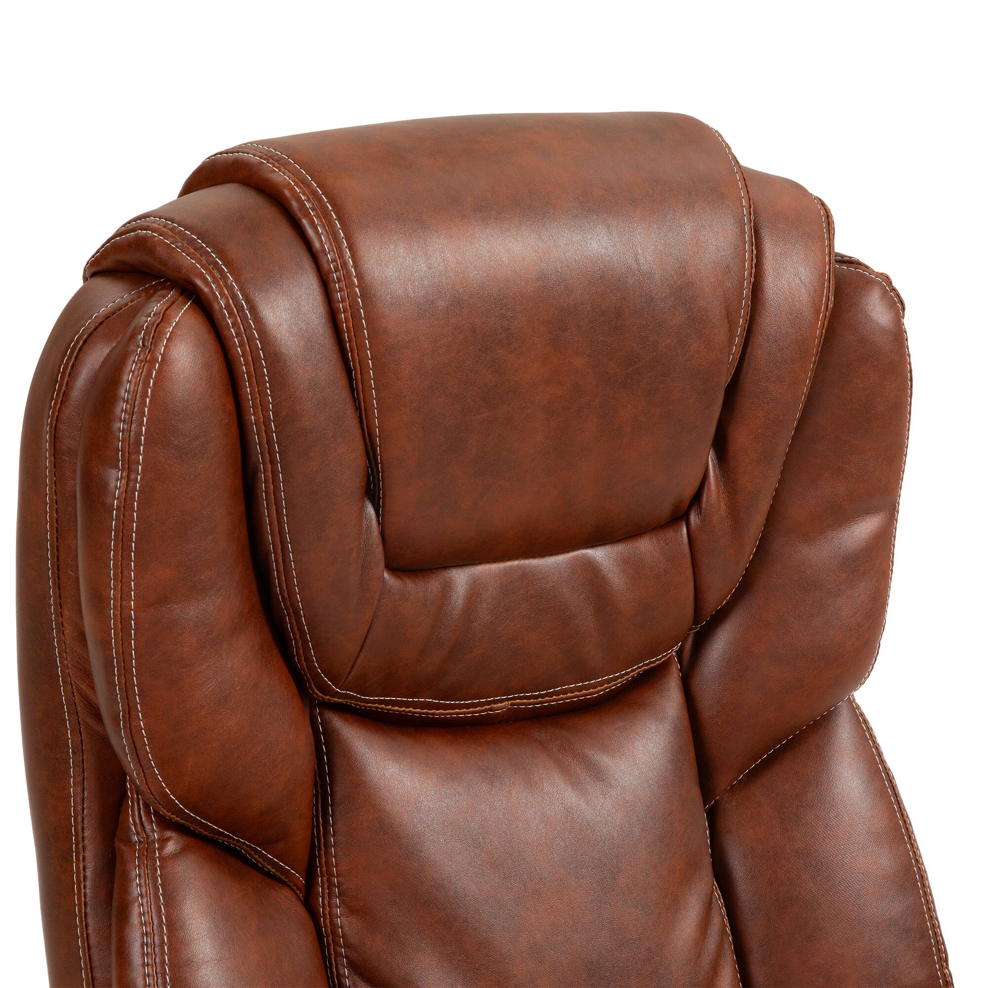 Alt View 4. Homcom - High Back Office Chair with Tilt Function, PU Leather - brown.