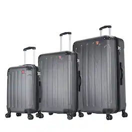 DUKAP - Intely Smart Hardside 3 Piece Luggage Set 20"/28"/32" + USB Port + integrated weight scale - Gray