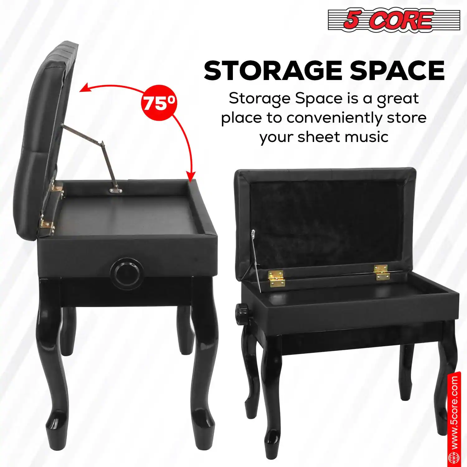 5 CORE STORAGE SPACE 75 Storage Space is a great place to conveniently store your sheet music www.5core.com