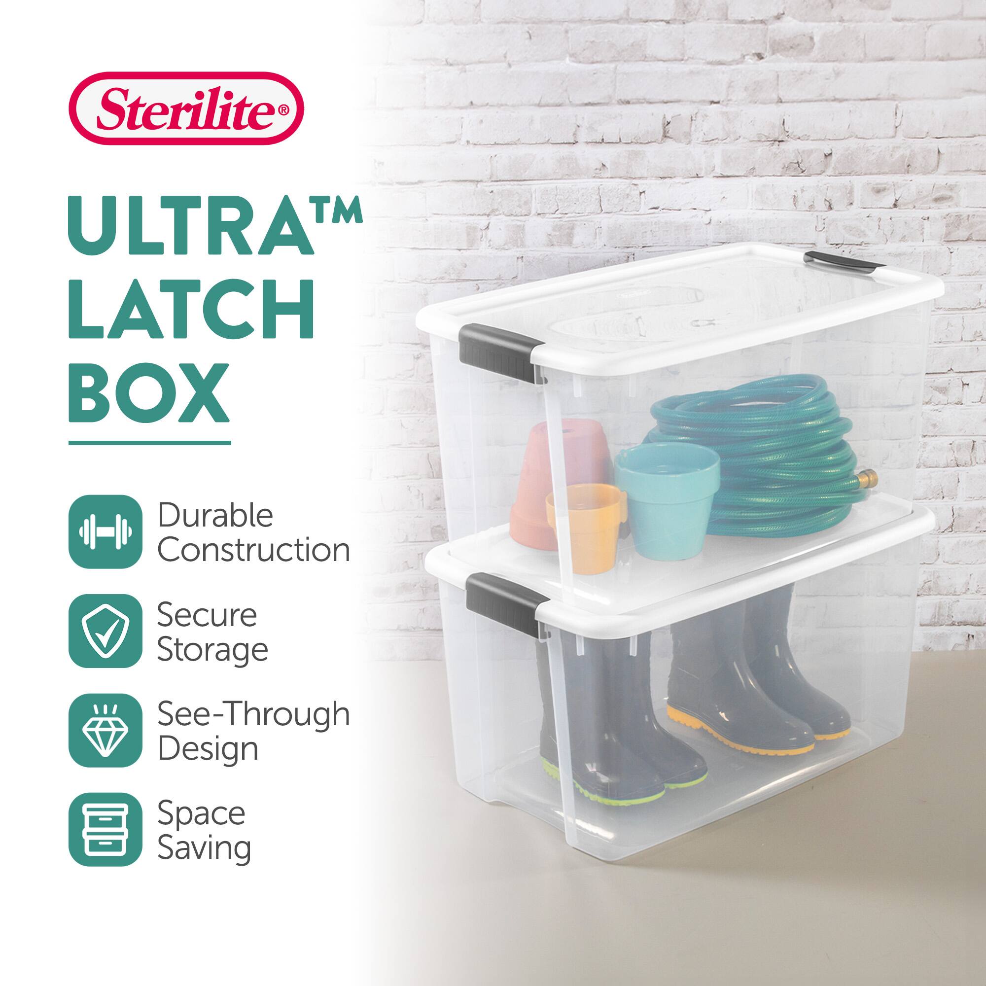 Sterilite® ULTRA™ LATCH BOX

- Durable Construction
- Secure Storage
- See-Through Design
- Space Saving