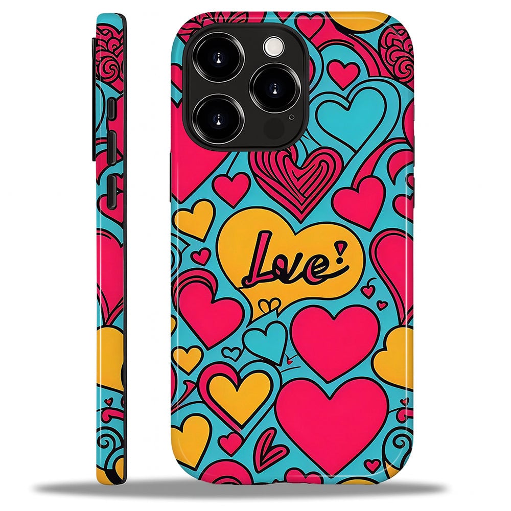 BUBM - Smartphone Case for iPhone - 2-Layer Durable Smartphone Protection Case - Love in Color - Love in Color for iPhone 16 Pro Max