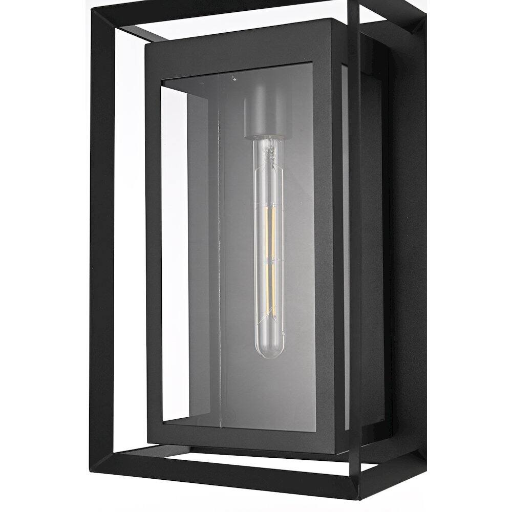 Alt View 2. Elegant Lighting - Etting 10 Inch Outdoor Wall Sconce In Black - Black.