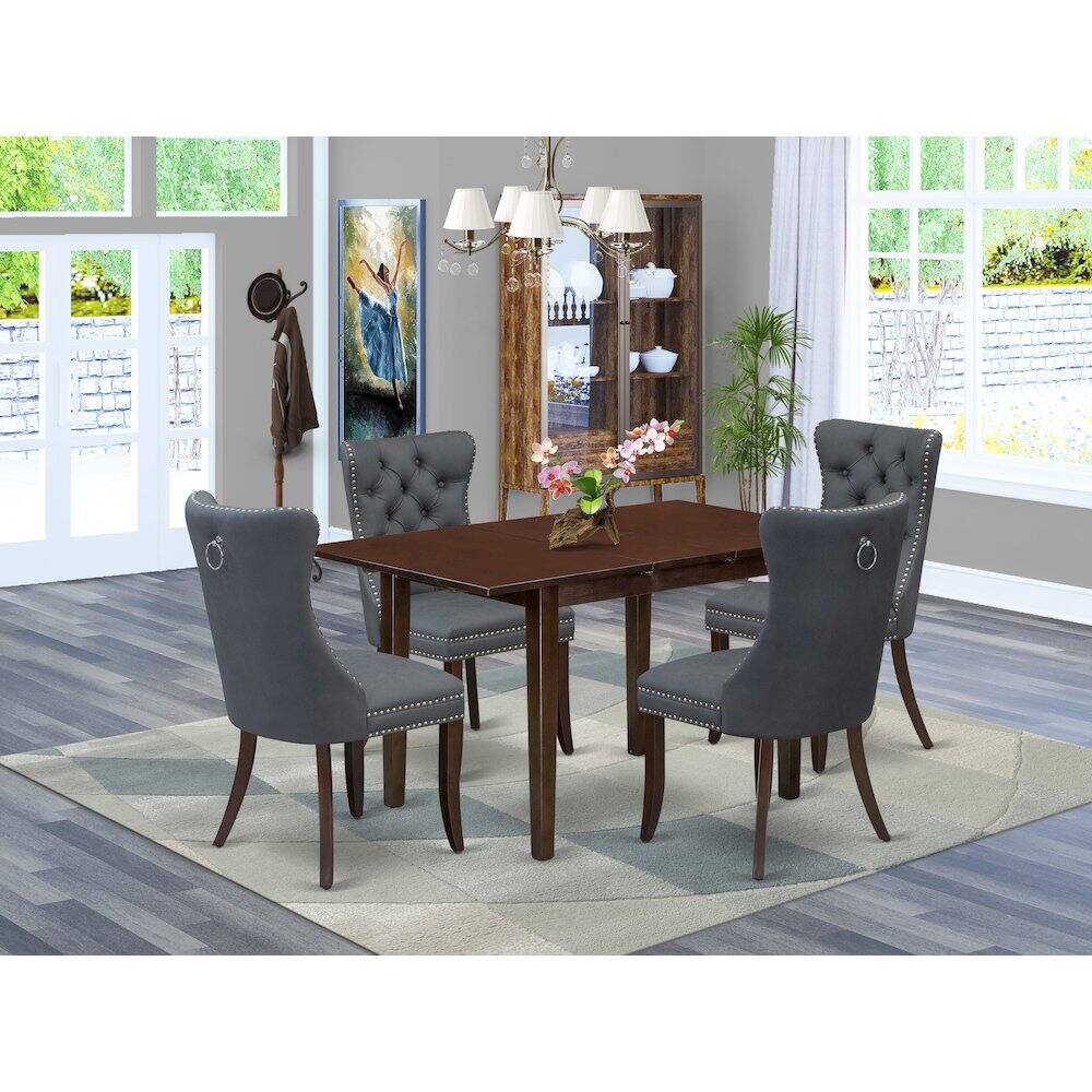 Alt View 9. East West Furniture - 5 Piece Kitchen Table Set - Mahogany.