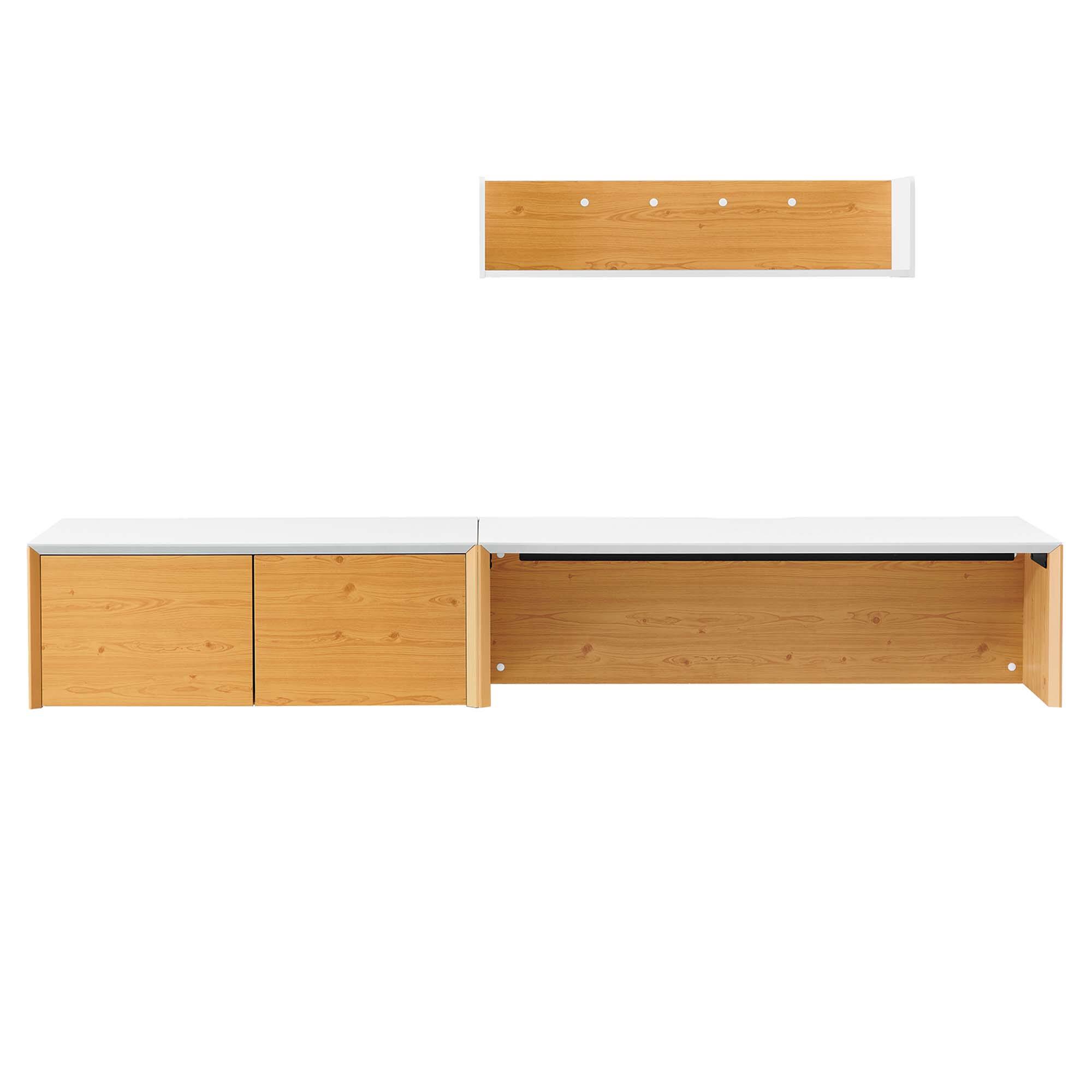 Angle. Modway - Kinetic 49" Wall-Mount Office Desk With Cabinet and Shelf by Modway - White Natural.