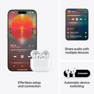 Apple AirPods 4 White MXP63LL/A - Best Buy Apple AirPods 4 White MXP63LL/A - Best Buy