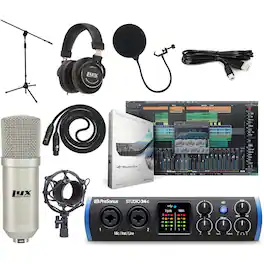 PreSonus - Studio 24c USB‑C 2×2 Audio/MIDI Interface Bundle – Mic, Headphones, DAW & More
