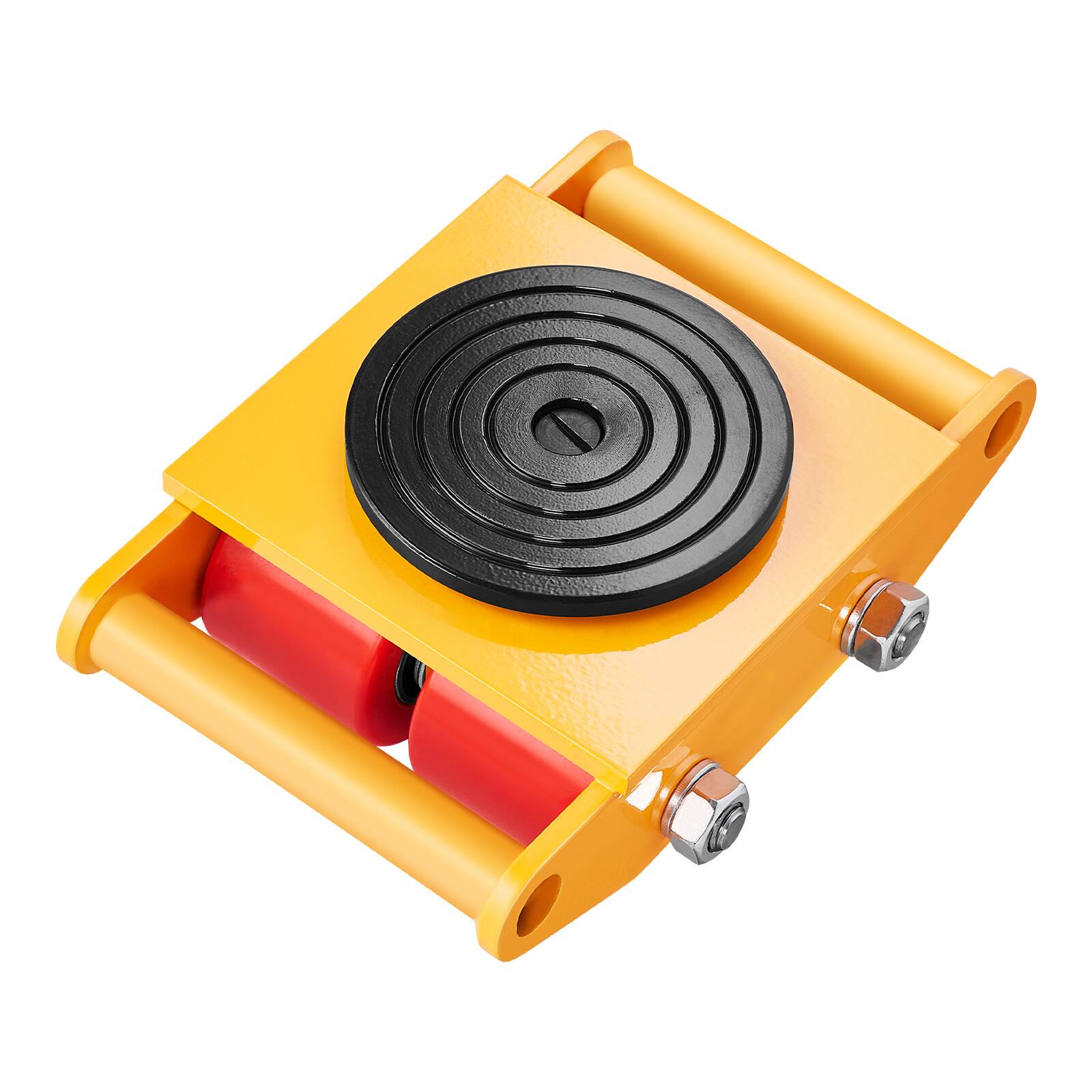 Front. VEVOR - 13,200 LBS/6T Machinery Skate Dolly, Industrial Machinery Mover, Carbon Steel Machinery Moving Skate with 4 PU Wheels - Yellow.