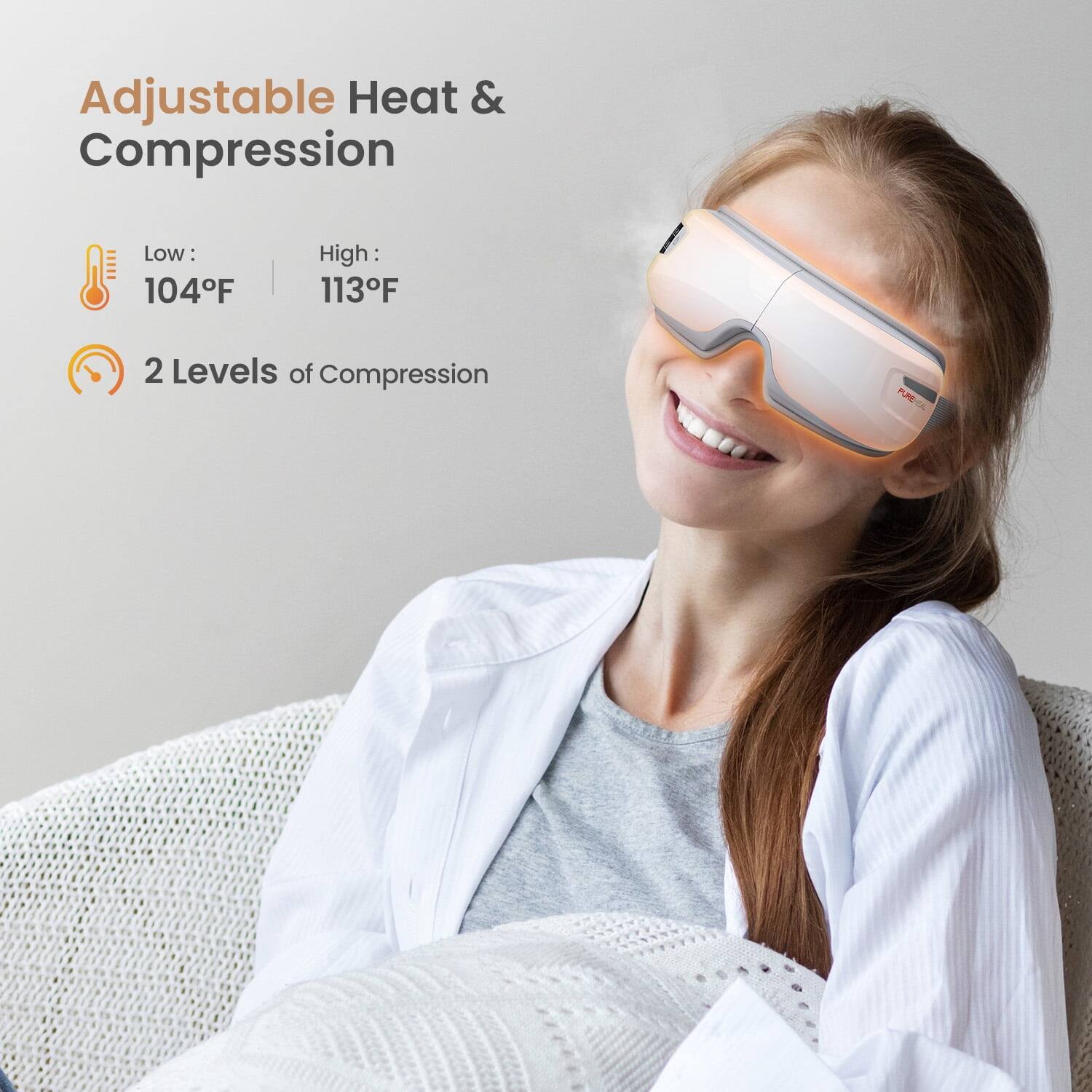 Adjustable Heat & Compression  
Low: 104°F  
High: 113°F  
2 Levels of Compression