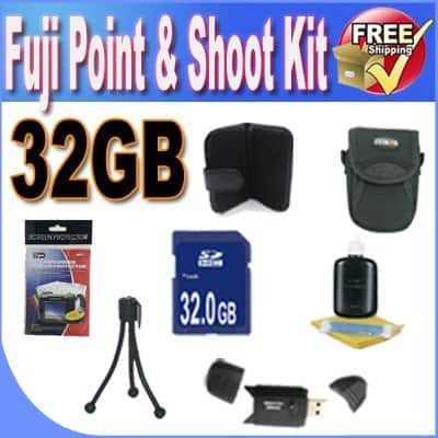 Fujifilm - Fuji Point & Shoot Accessory Saver Bundle! (32GB SDHC Memory + USB Card Reader + Memory Card Wallet + Deluxe Camera Case price history on PriceWatchPro