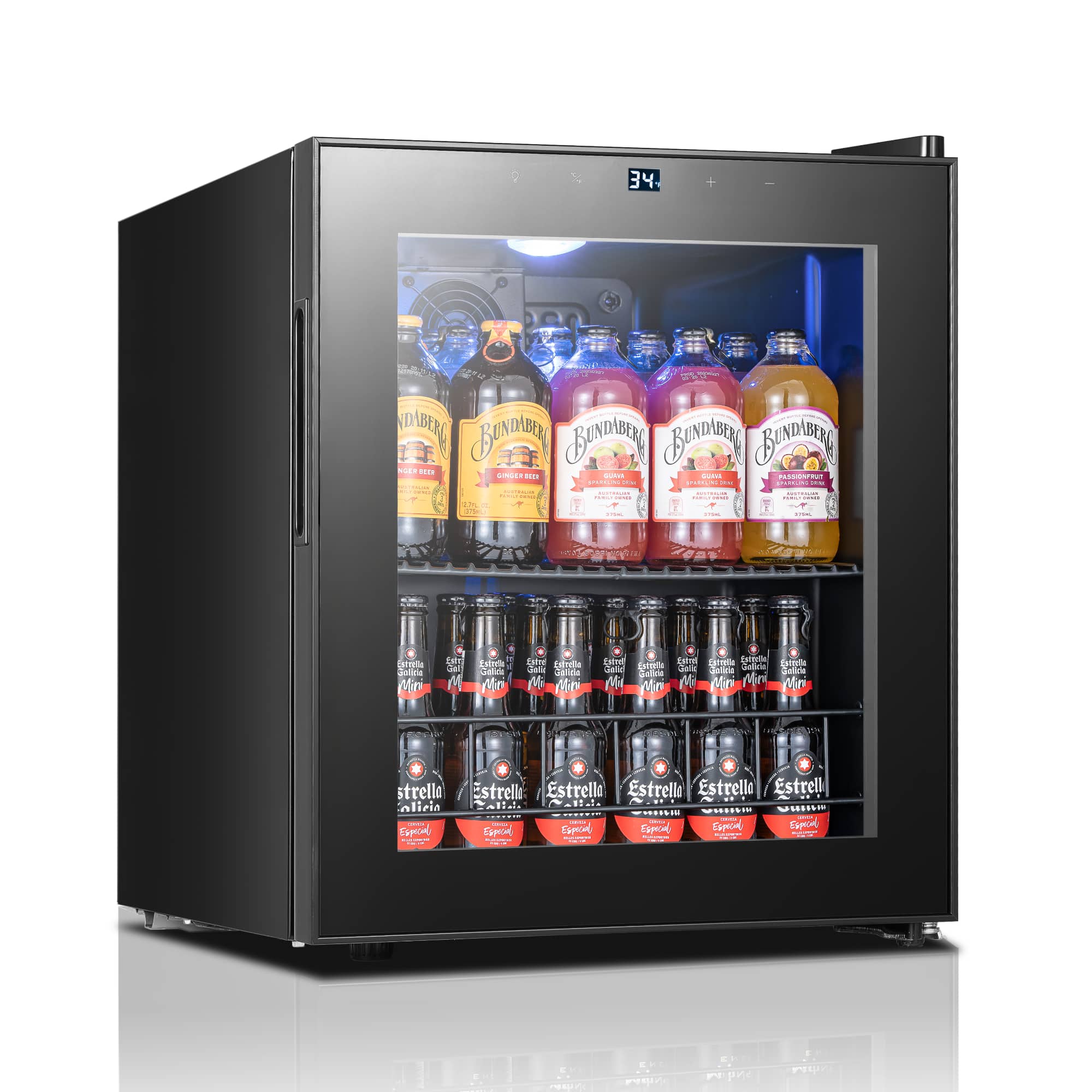 Front. Yeego - Yeego 65 Can Beverage Refrigerator Cooler, Mini Beverage Fridge with Glass Door for Home/Dorm/Bar, Black - Black.