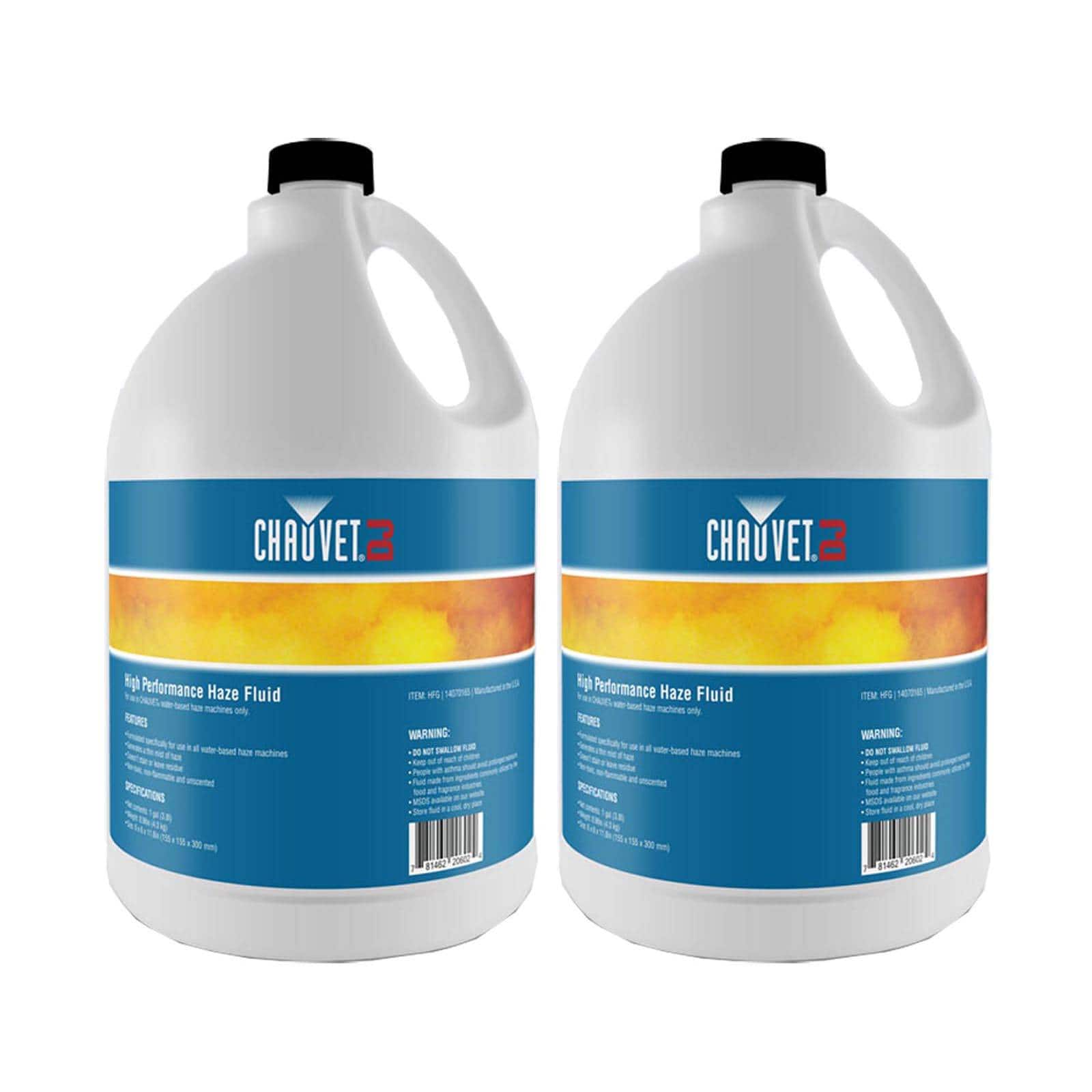 CHAUVET DJ - NEW! (2) Gallon Bottles of CHAUVET HURRICANE HFG Smoke/Fog Haze Machine Fluid - Black