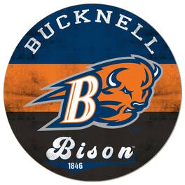 Jardine - Bucknell Bison 20'' x 20'' Retro Logo Circle Sign - Navy