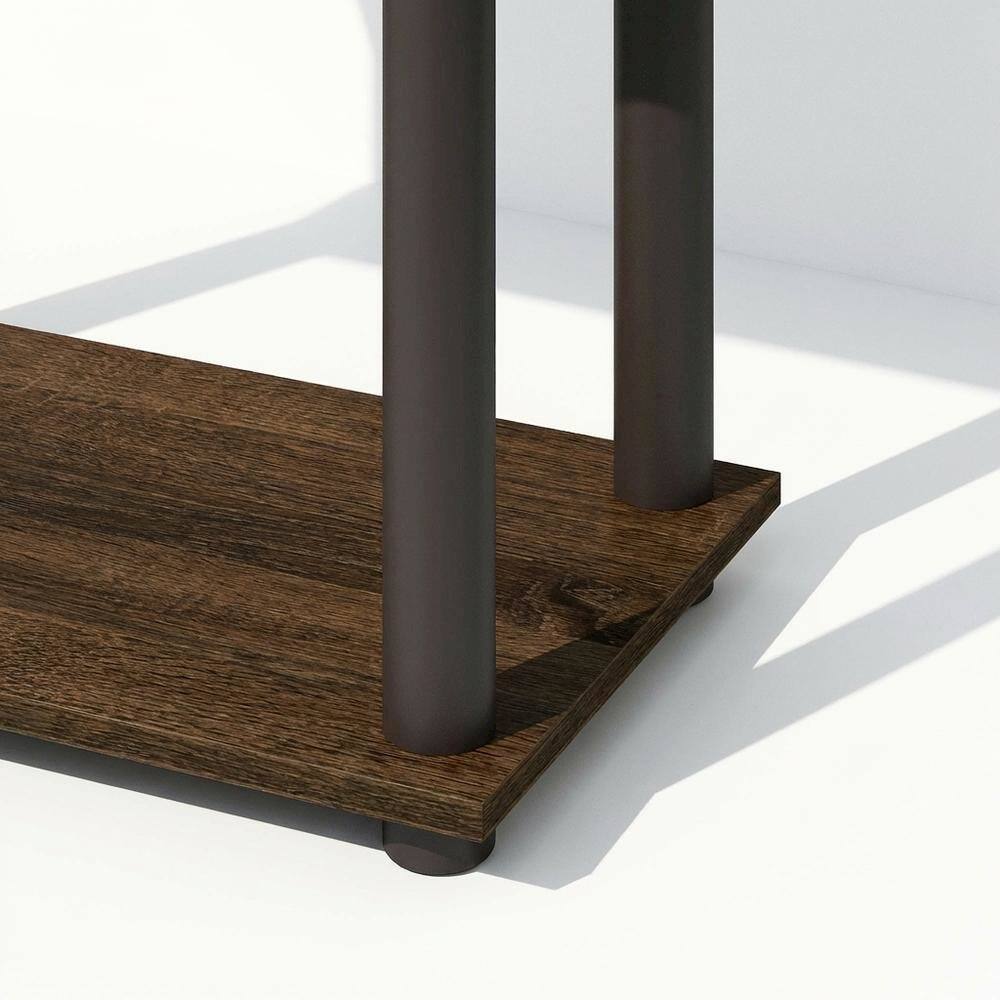 Alt View 2. FurniFact - Engineered Wood bookcase with sleek design for home storage - Walnut/Brown.