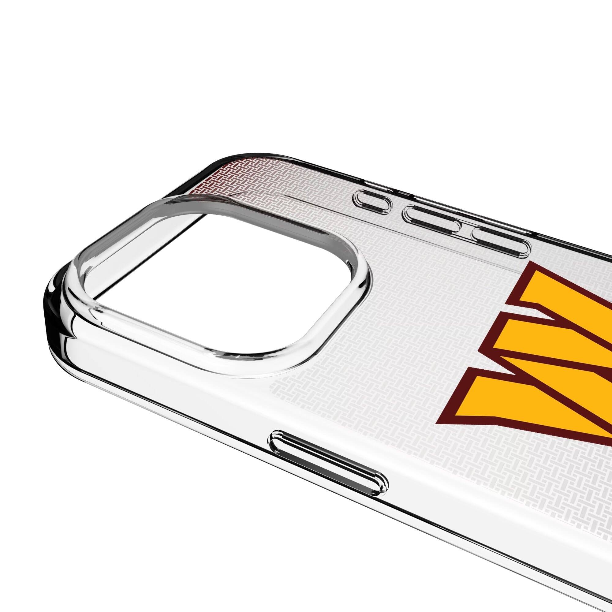 Alt View 2. Keyscaper - Washington Commanders Linen Logo iPhone Clear Case - 16 Pro Max - Multicolor.
