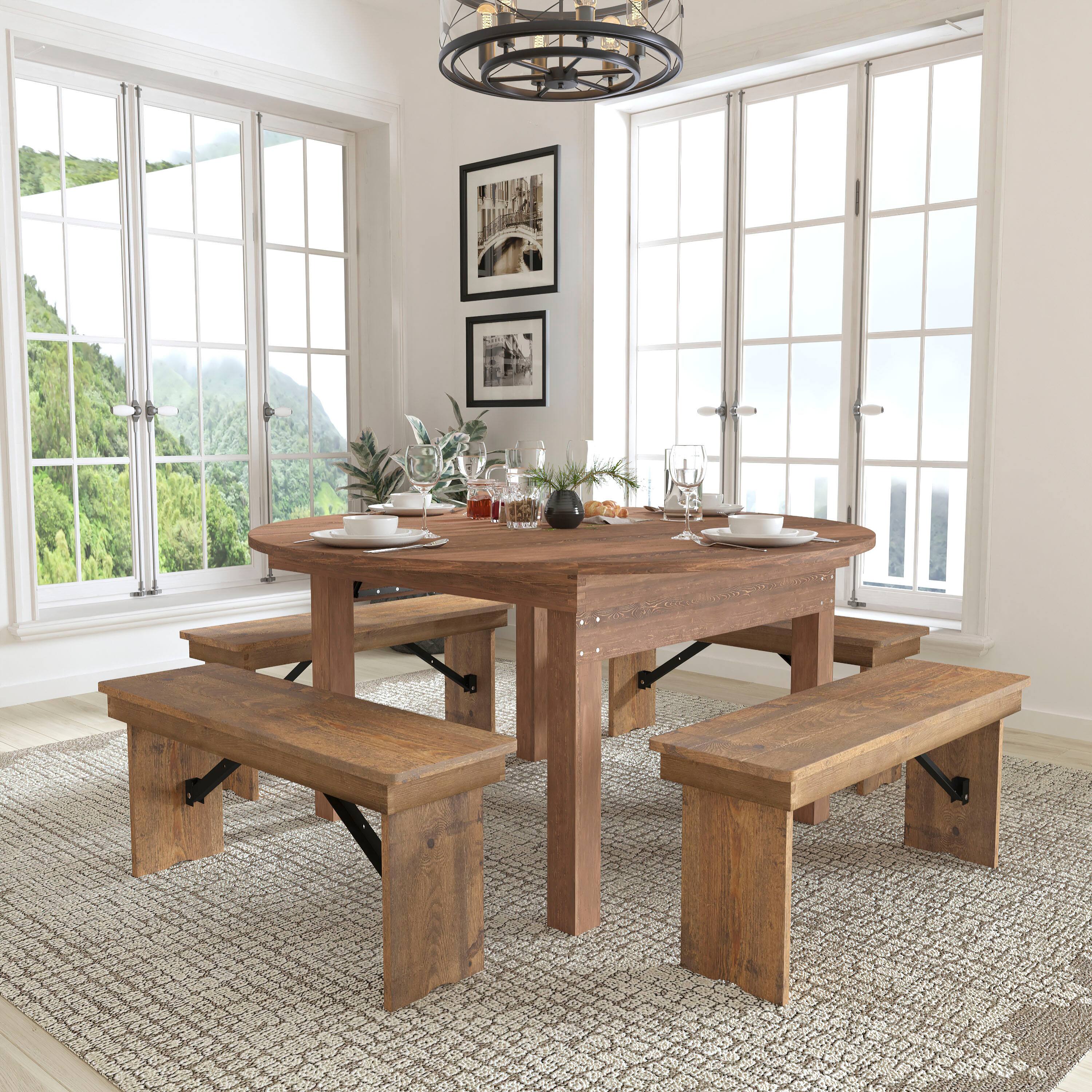 Flash Furniture HERCULES Series Round Dining Table | Farm Inspired ...