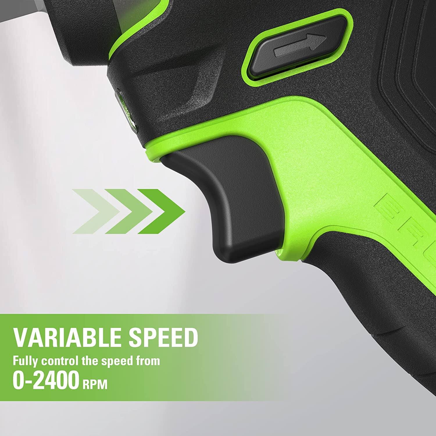 VARIABLE SPEED  
Fully control the speed from 0-2400 RPM
