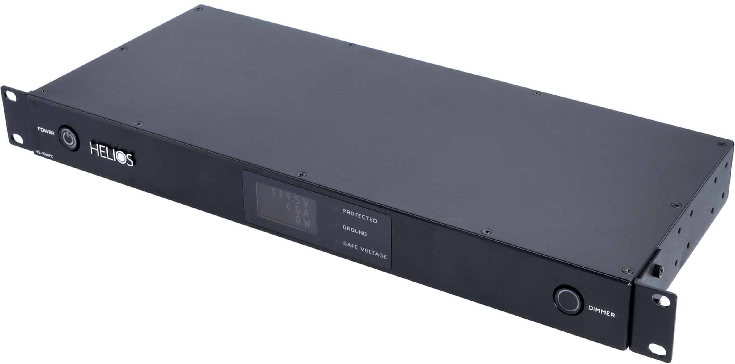 The text on the image reads: "POWER G NL-T08C HELIOS 1195V A0.0 OW PROTECTED GROUND SAFE VOLTAGE DIMMER."