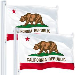 G128 - California State Flag 3 ft x 5 ft 2-Pack 150D Printed Polyester - Assorted Colors