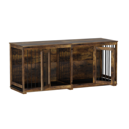 FUFU & GAGA - 70.1" Dog Crate Furniture with Divider, Multi - Dog Kennel Removable Tray & Stylish Home Integration