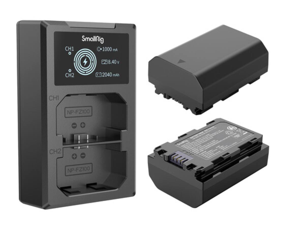 SmallRig  
CH1 1000 mA  
8.40 V  
CH2 2040 mAh  
CH1 NP-FZ100  
CH2 NP-FZ100