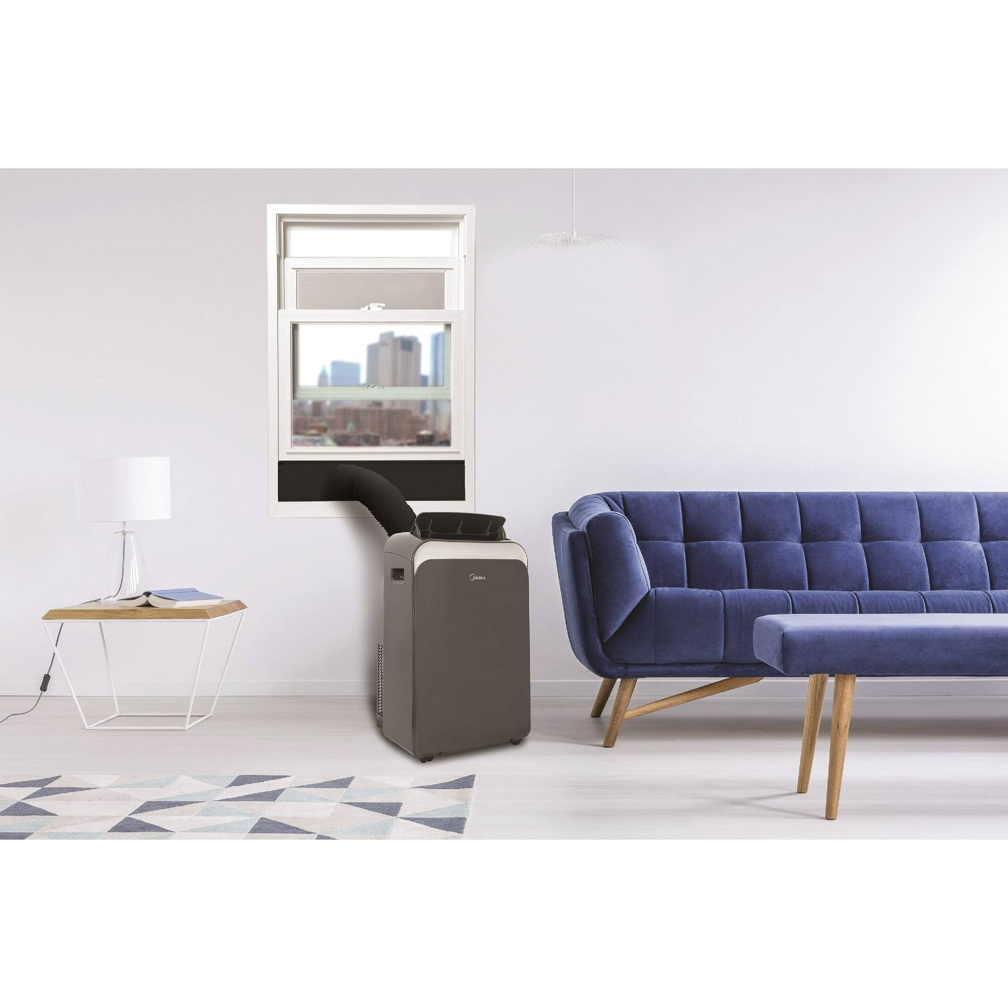 Alt View 5. Midea - Midea Smart Portable Air Conditioner, 8,000 BTU (12,000 ASHRAE), 115V, MAP08S1WGR-T, Cools Rooms up to 350 Sq. Ft - Gray.