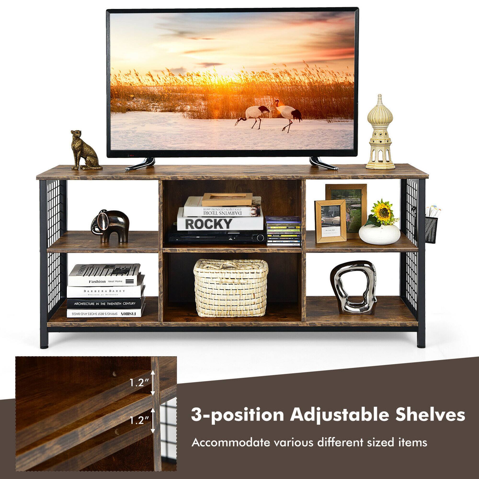 Gymax 3 Tier TV Stand for TV's up to 65'' Entertainment Media