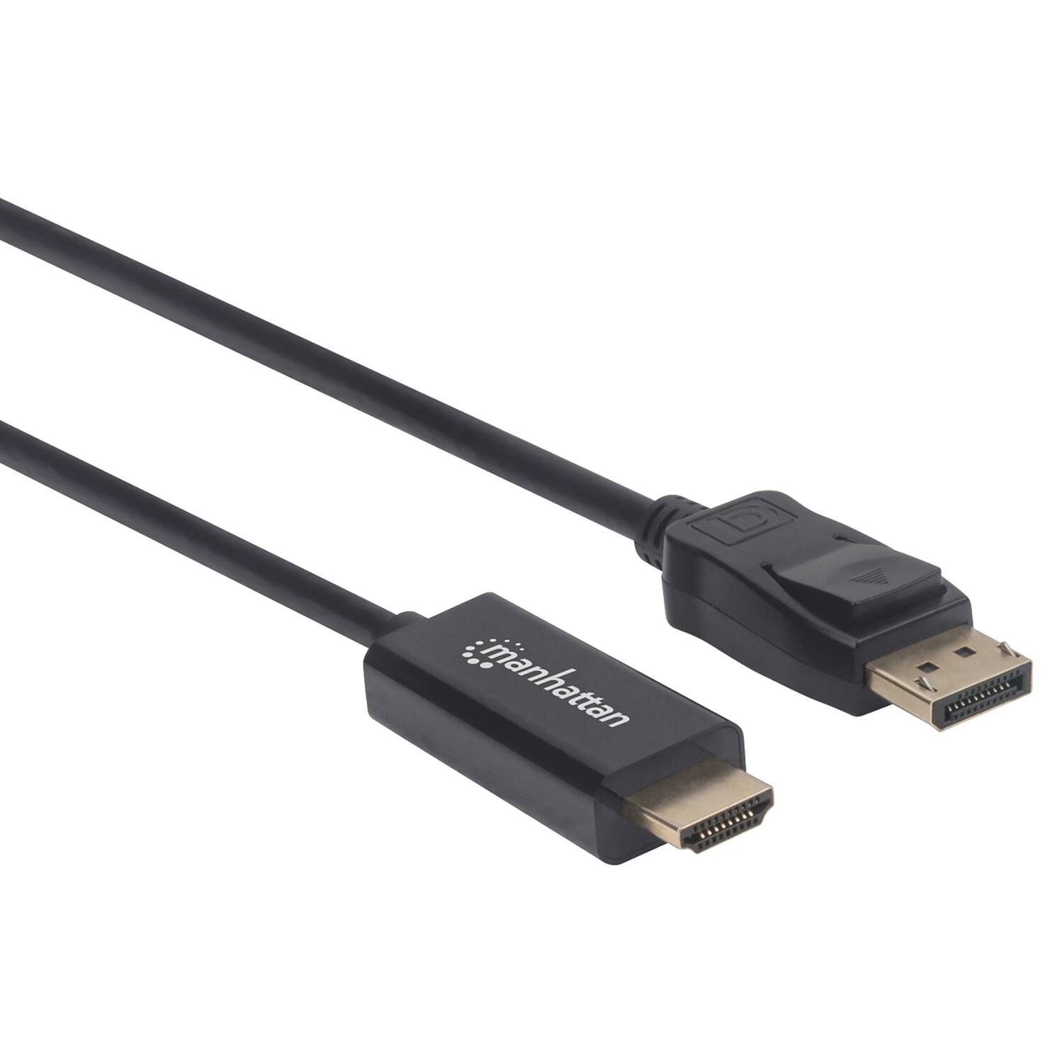 Back. Manhattan - 4K 60 Hz DisplayPort to HDMI Cable 6 ft - Black.