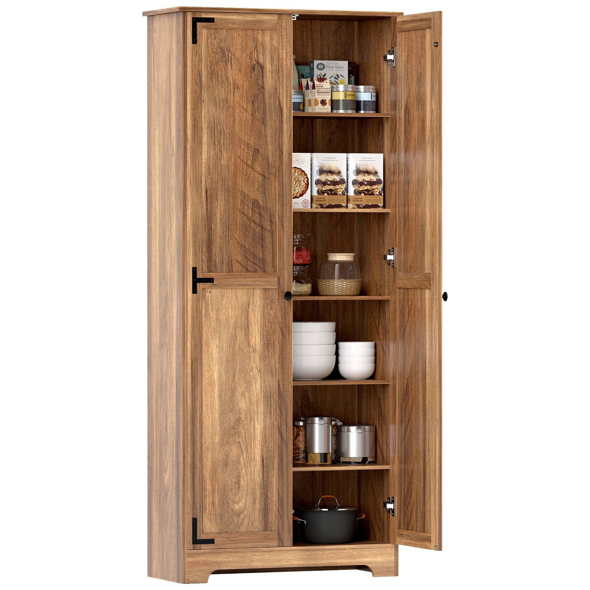 Front. Homcom - 72" Farmhouse Pantry Cabinet - Brown.