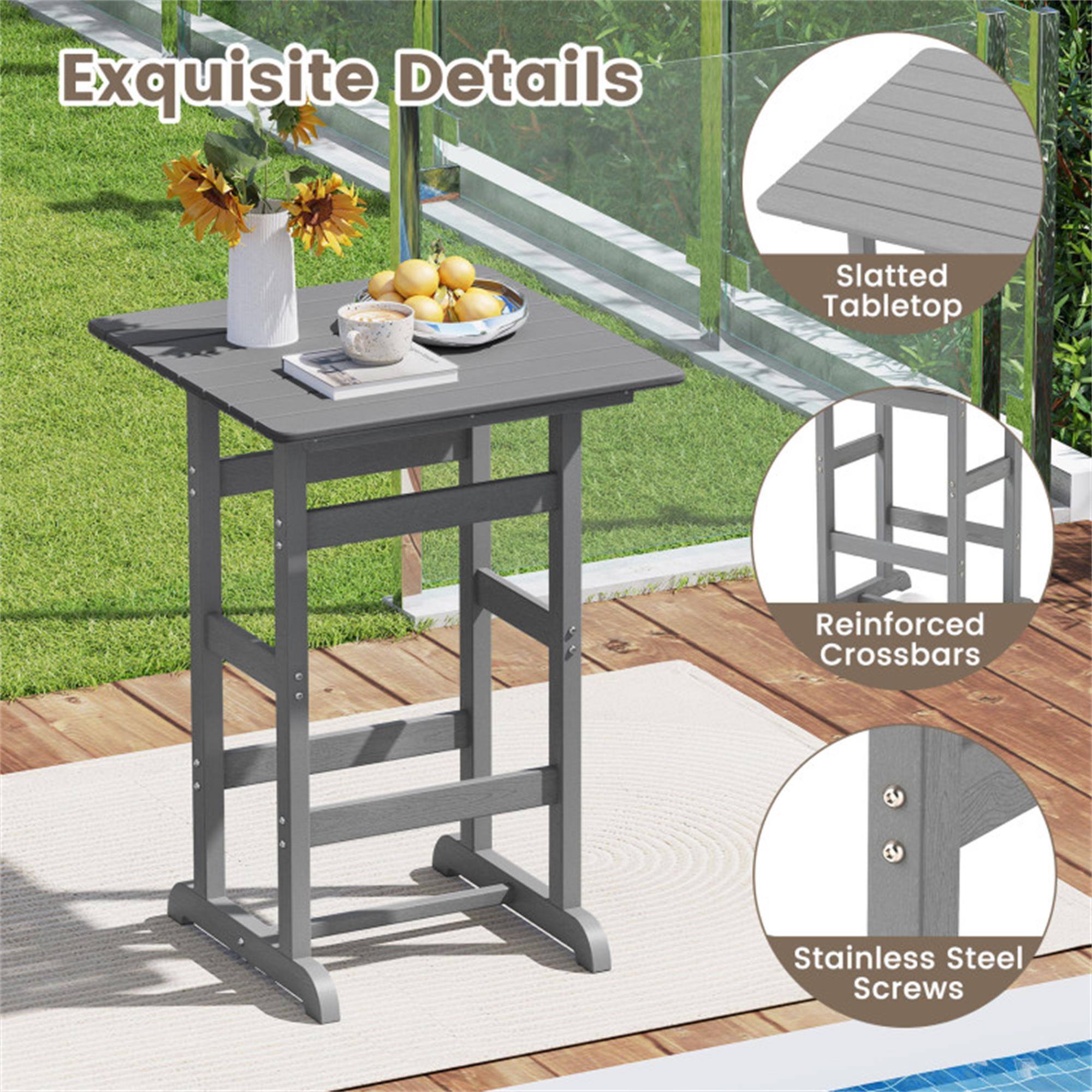 Exquisite Details

- Slatted Tabletop
- Reinforced Crossbars
- Stainless Steel Screws