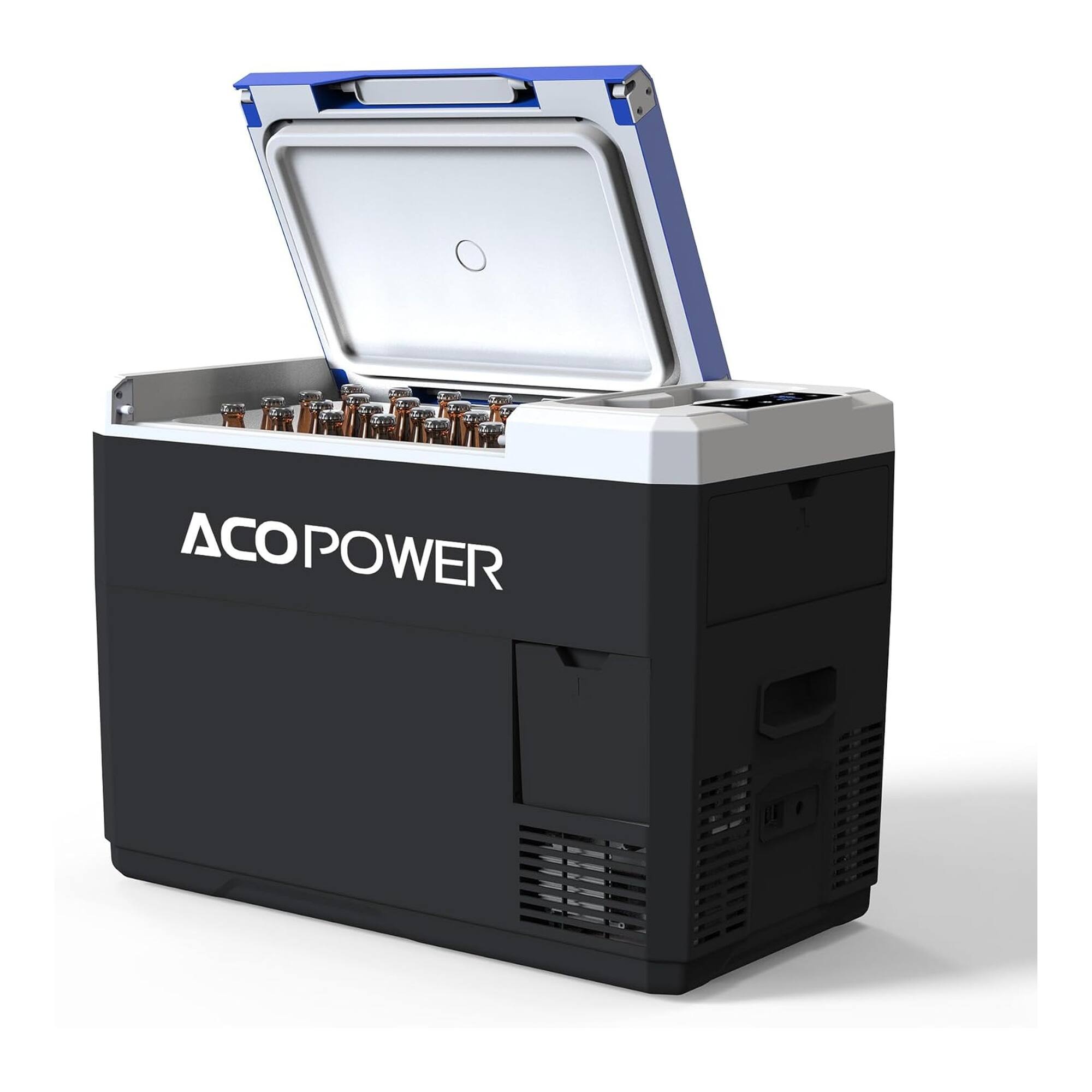 Front. Boyel Living - 29-Quart 12V Portable Compressor Cooler Freezer with App Control - Black and Gray.