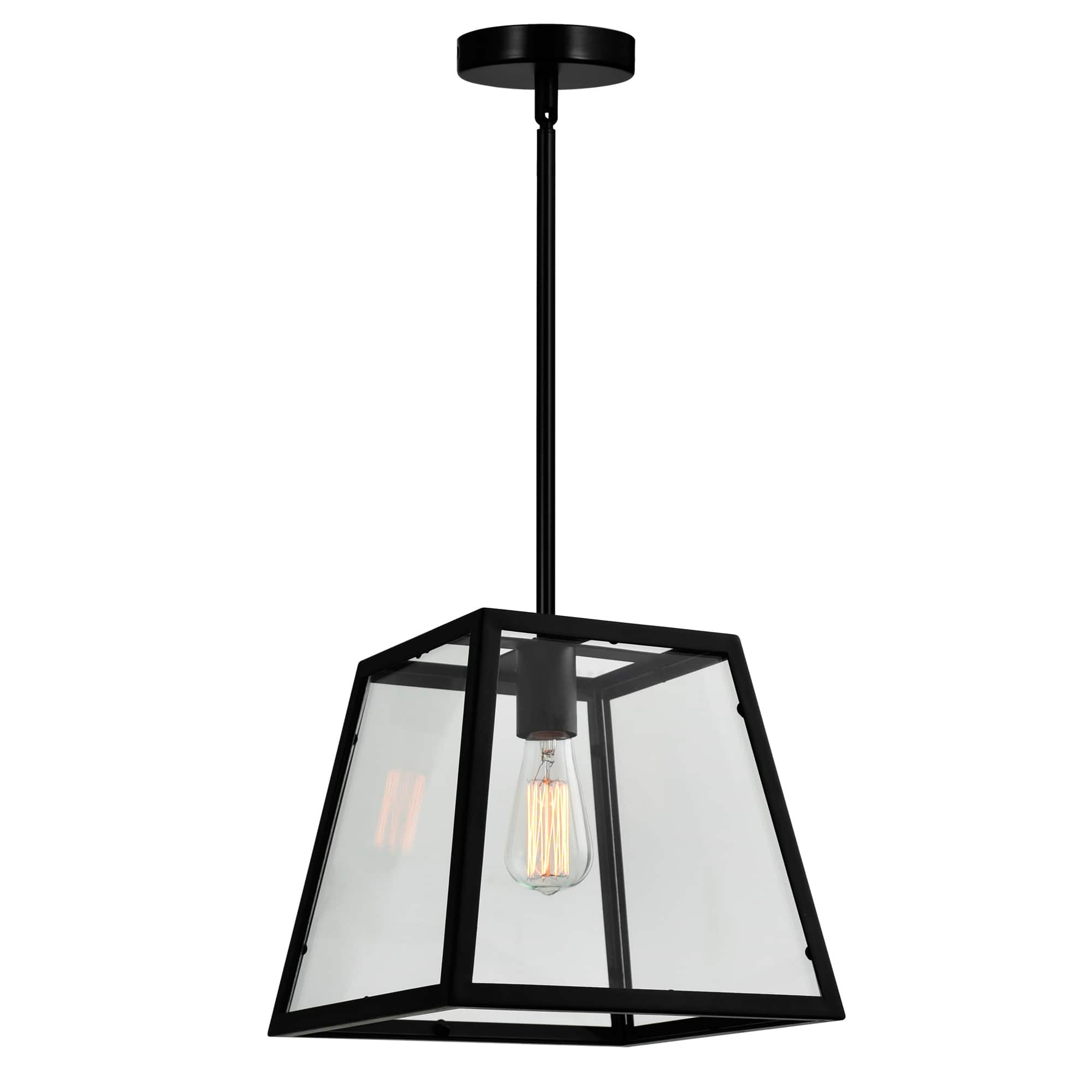 CWI Lighting - Alyson 1 Light Down Mini Pendant With Finish - Black