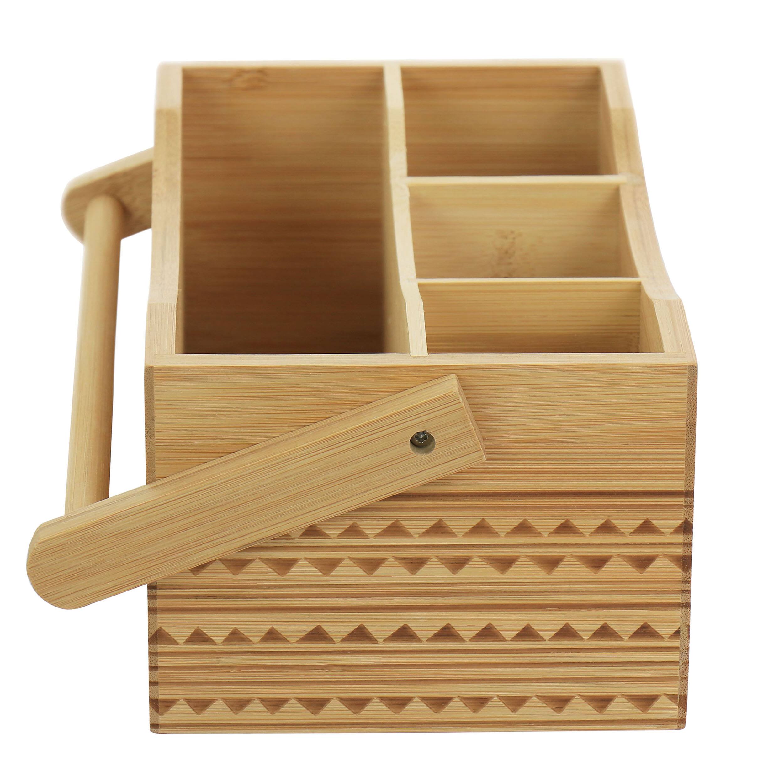 Angle. Gibson - Gibson Home Sadler 11 Inch Portable Utensil Caddy - Brown.