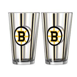 Logo Brands - Two-Piece 16oz. Striped Pint Glass Set - Multicolor