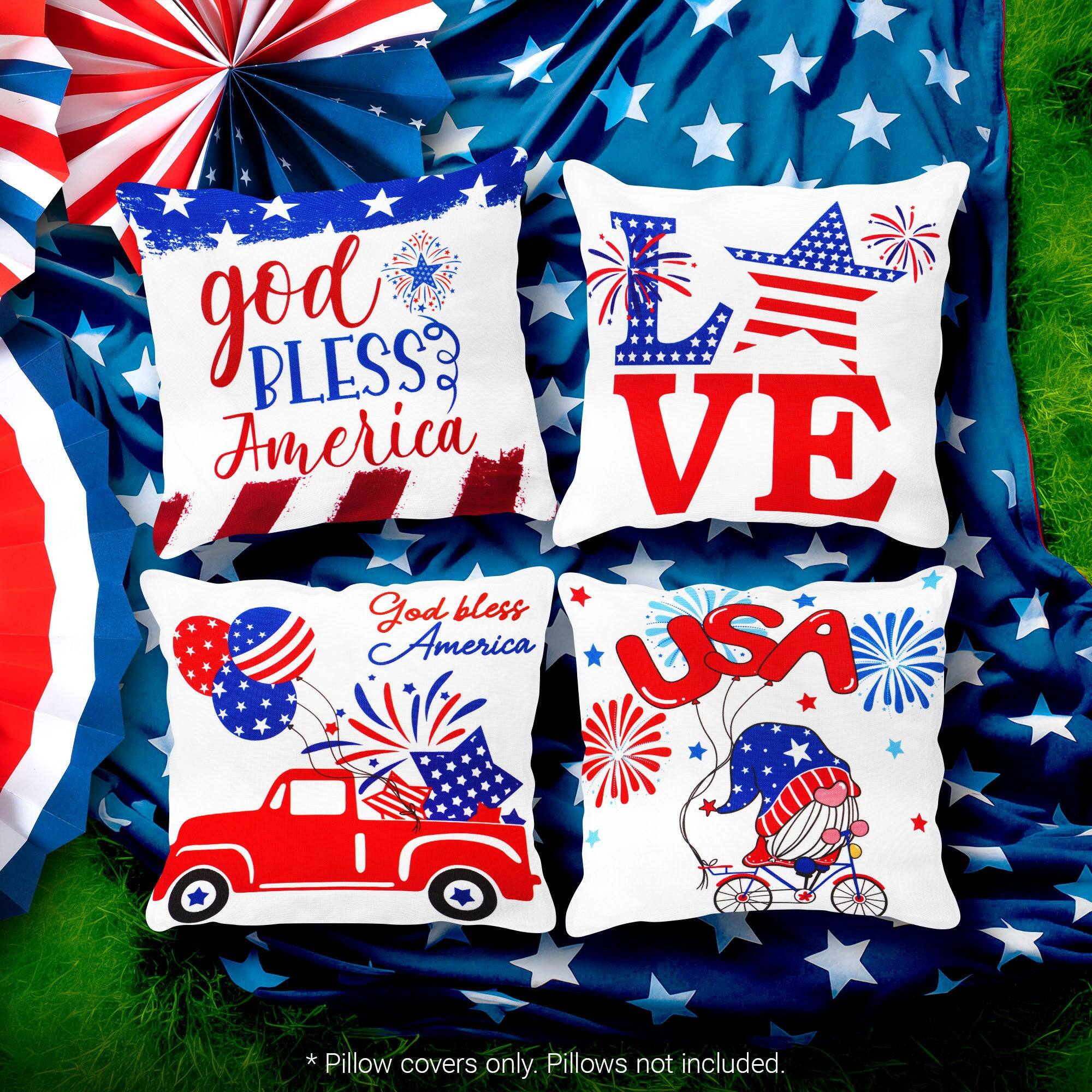 god BLESS America, I LOVE God bless America USA * Pillow covers only. Pillows not included.