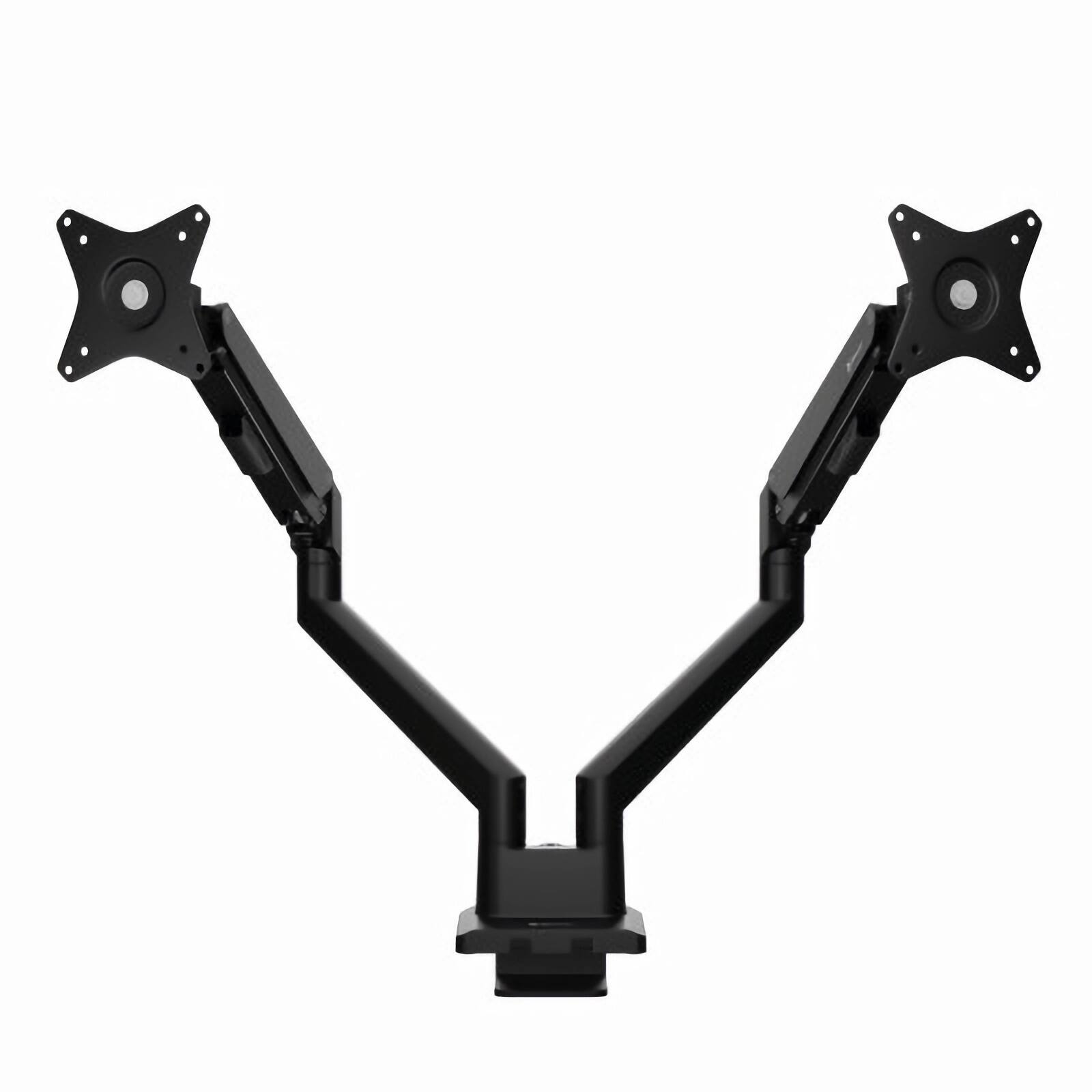Alt View 2. Arozzi - Arozzi Alzare Neo Duo Gas Spring Dual Monitor Arm – Independent Adjustment & Full Motion – Black - Black.