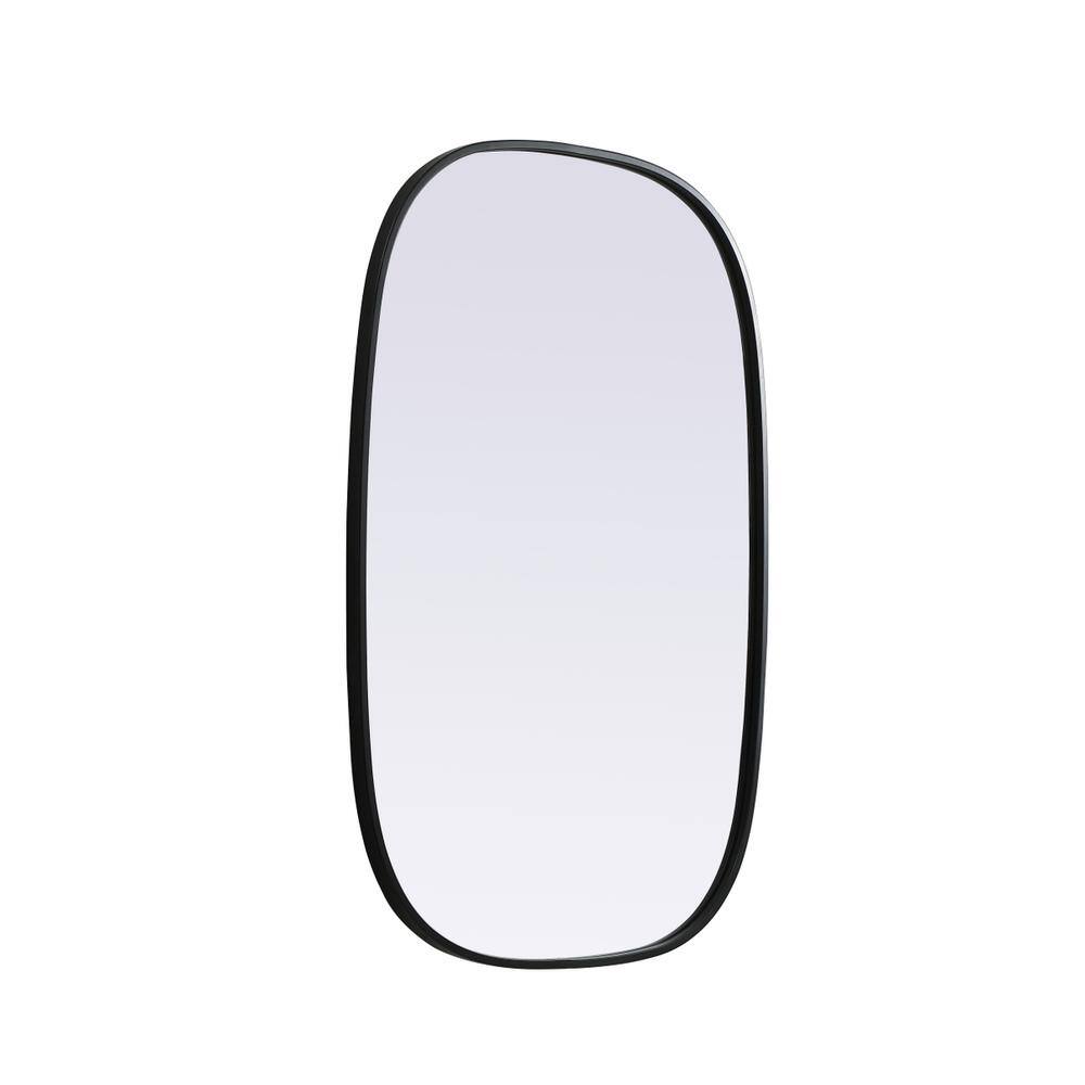 Alt View 1. Elegant Decor - Metal Frame Oval Mirror 24x36 Inch in Black - Black.