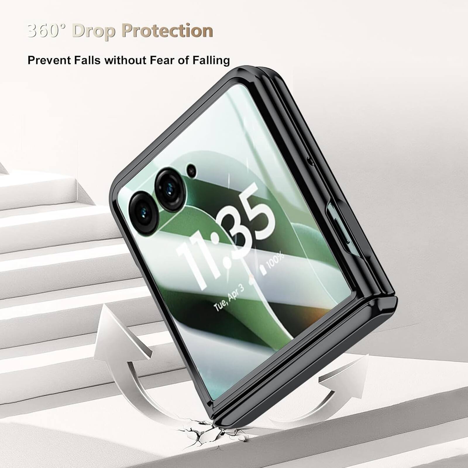 360° Drop Protection  
Prevent Falls without Fear of Falling  
11:35 Tue, Apr 3  
100%