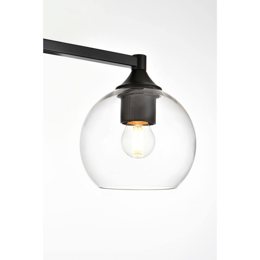 Angle. Living District - Foster 4 light Black and Clear Bath Sconce - Black And Clear.