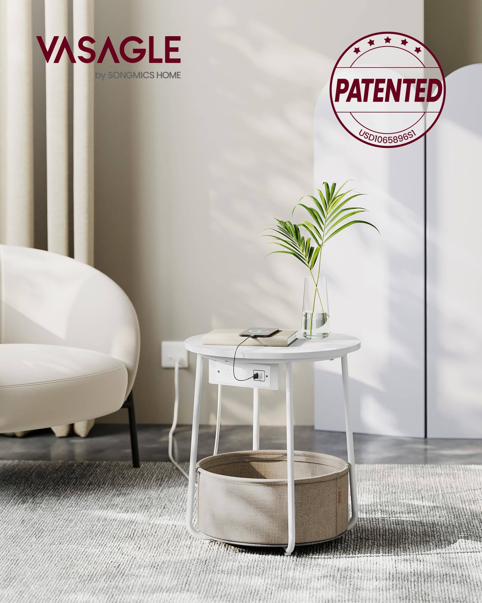 VASAGLE  
by SONGMICS HOME  

PATENTED  
USD106589651