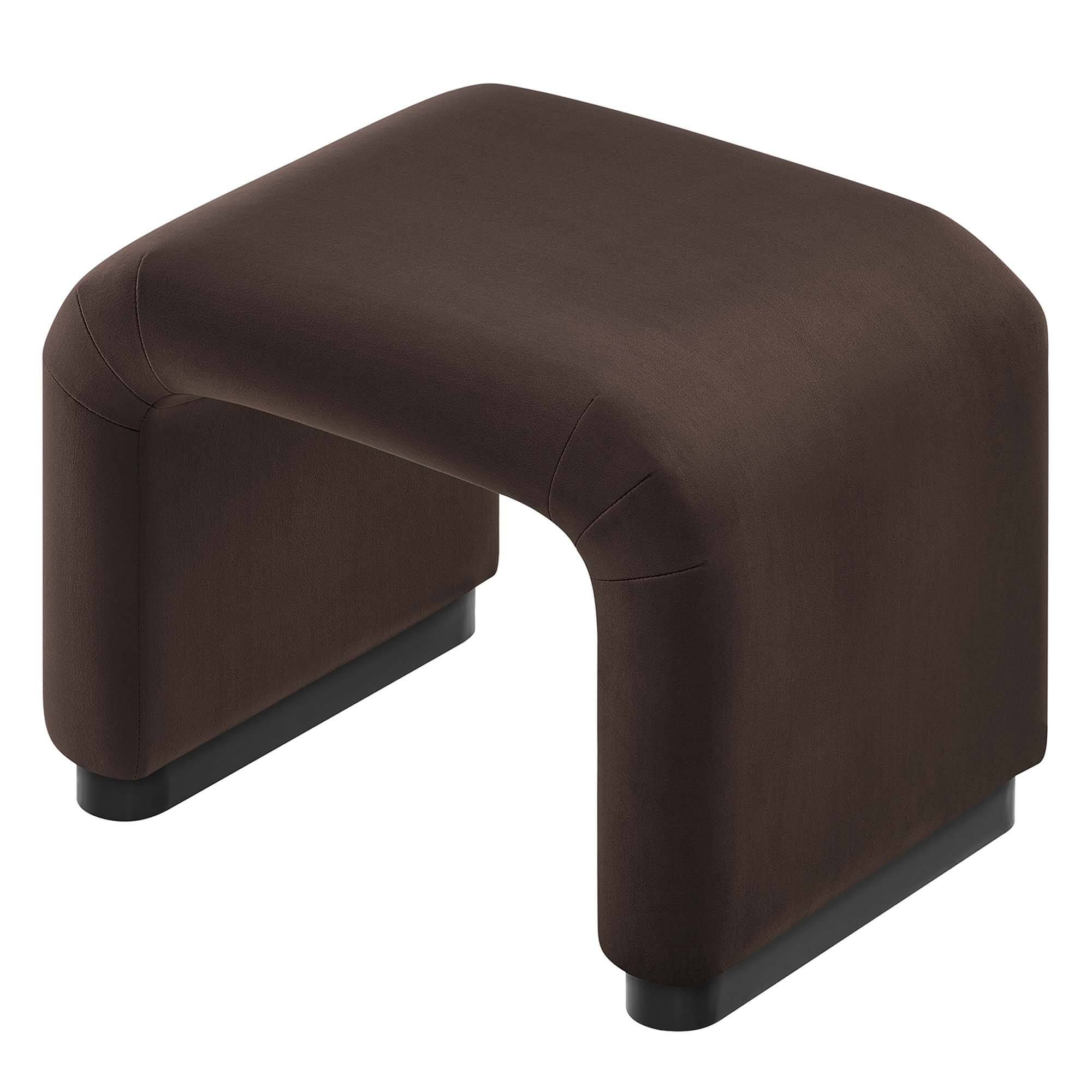 Alt View 5. Modway - Koda Performance Velvet Waterfall Stool by Modway - Black Chocolate Brown.