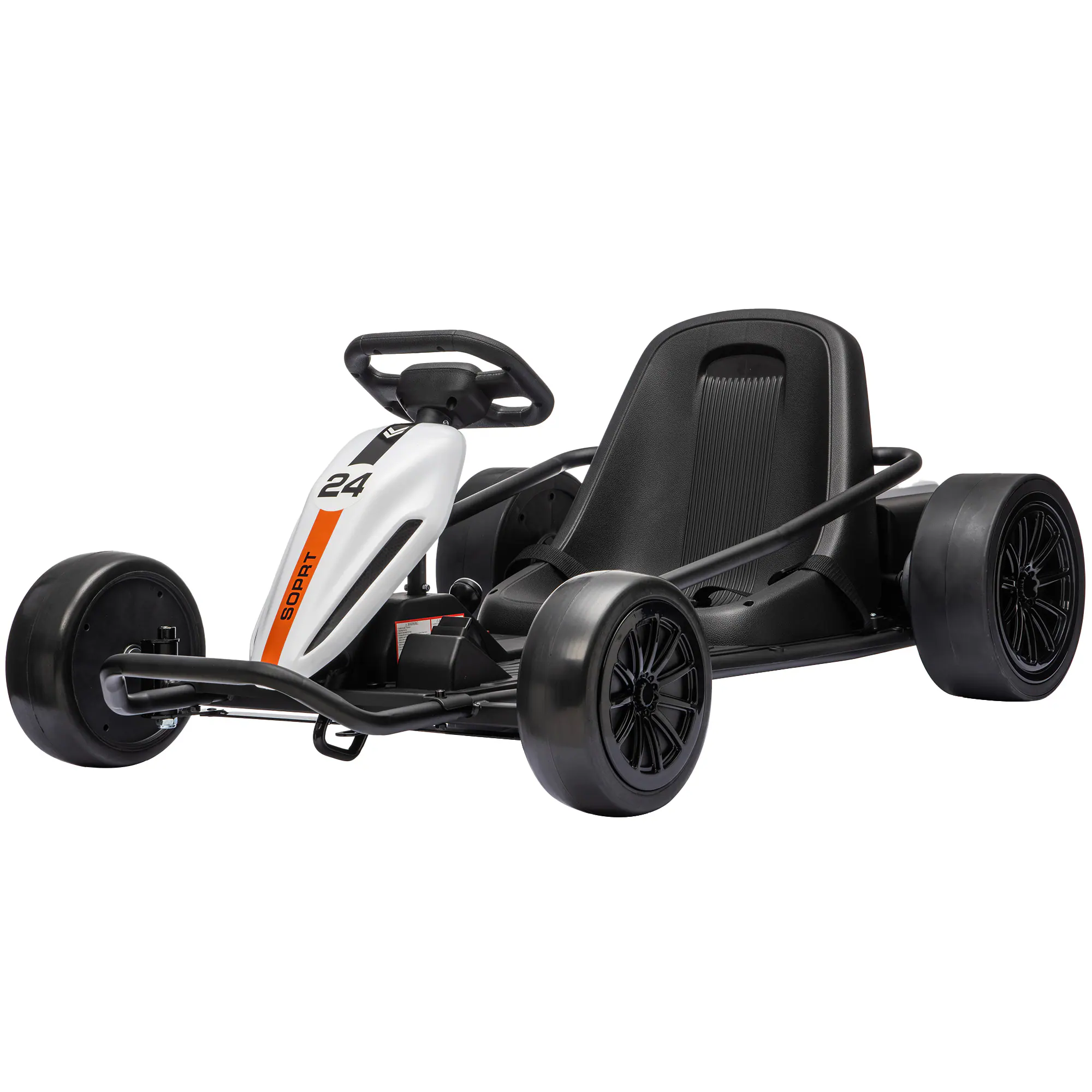 Qaba Electric Drift Go Kart for Kids with Dual Motors, Soft Start, PU ...