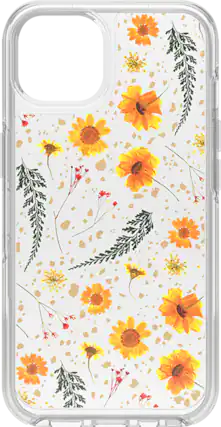 Front. OtterBox - OtterBox Symmetry Series Floral Case - iPhone 13 - Clear.