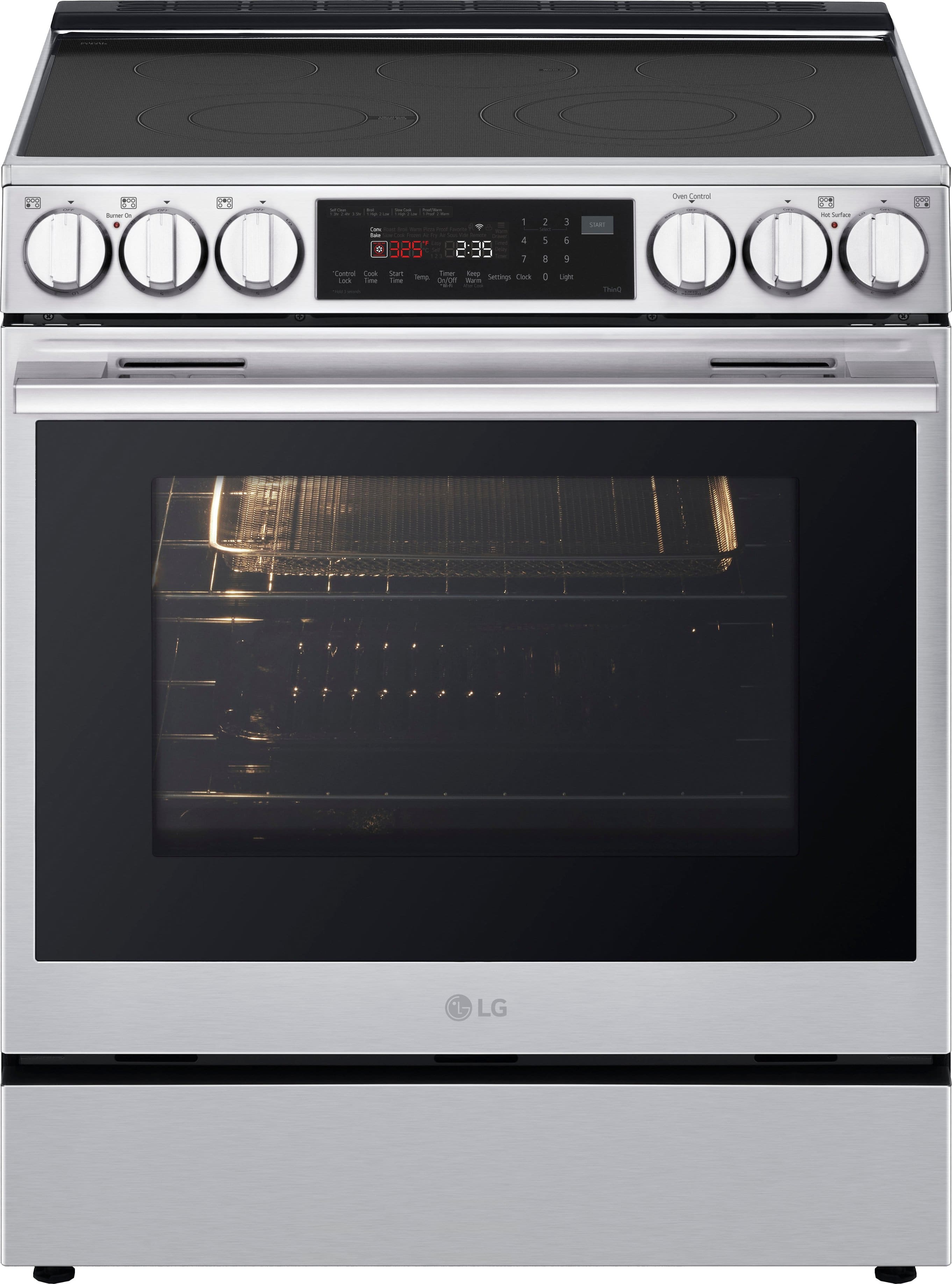 LG - 6.3 Cu. Ft. Slide-In Electric True Convection Range with InstaView and 2 UltraHeat Elements - Stainless Steel - Front_Zoom